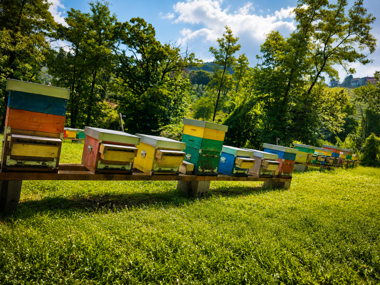 The BeePatron apiary at Le Gusciane in Tuscany.